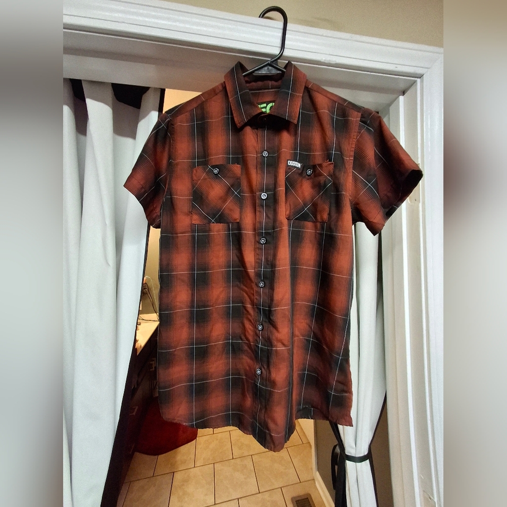 Dixxon Youth Flannel Orange And Gray XL